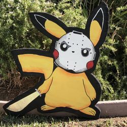 PIKACHU with JASON MASK & KNIFE - HALLOWEEN LAWN ART 