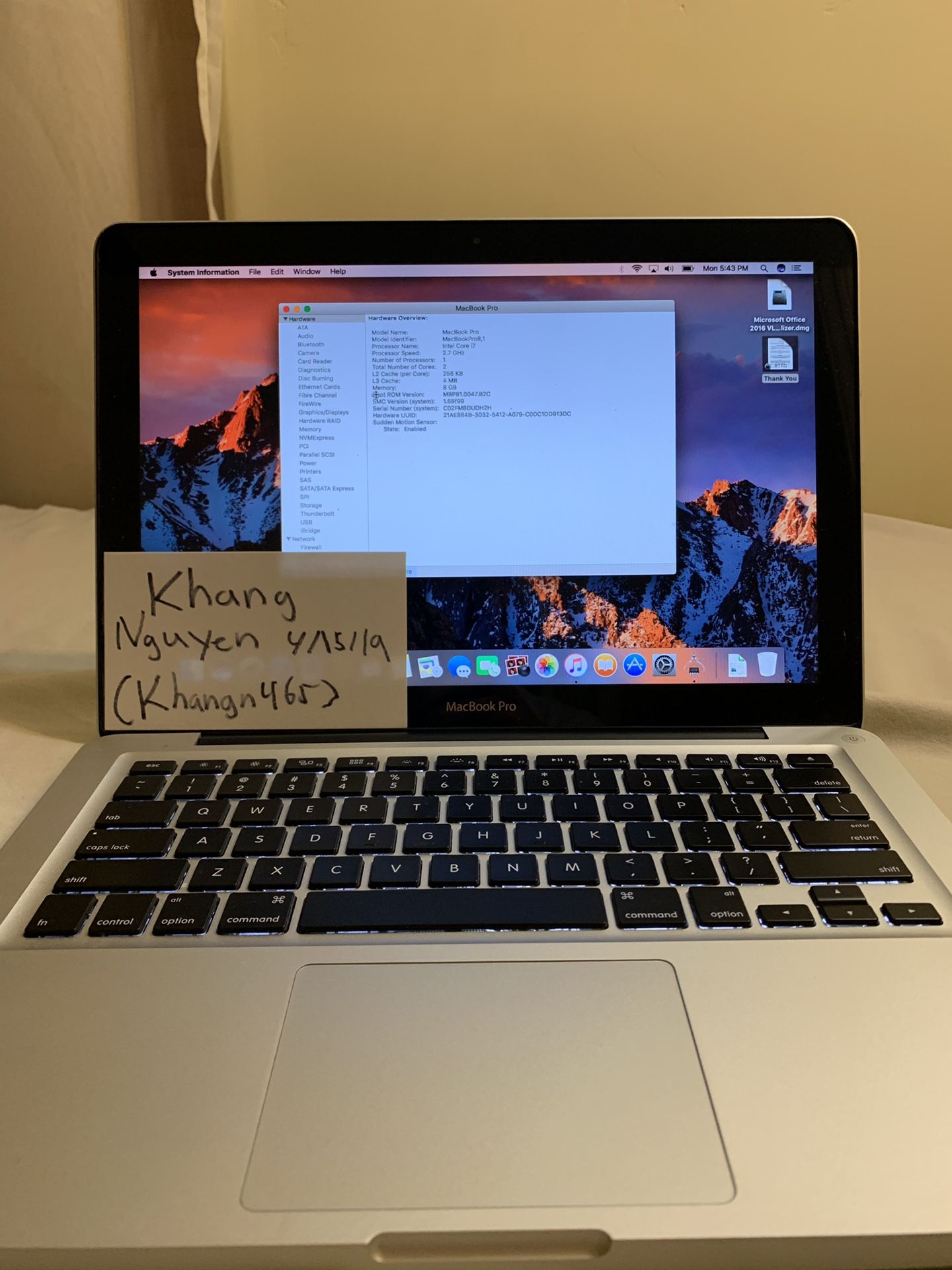 Early 2011 Apple 13.3 Macbook Pro