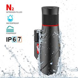 Emarth 10-20X50 Monocular for Adults High Powered, Gifts for Men,BAK4 Prism Waterproof & Anti-Fog Mini Zoom Telescope, Portable HD Monocular Telescop