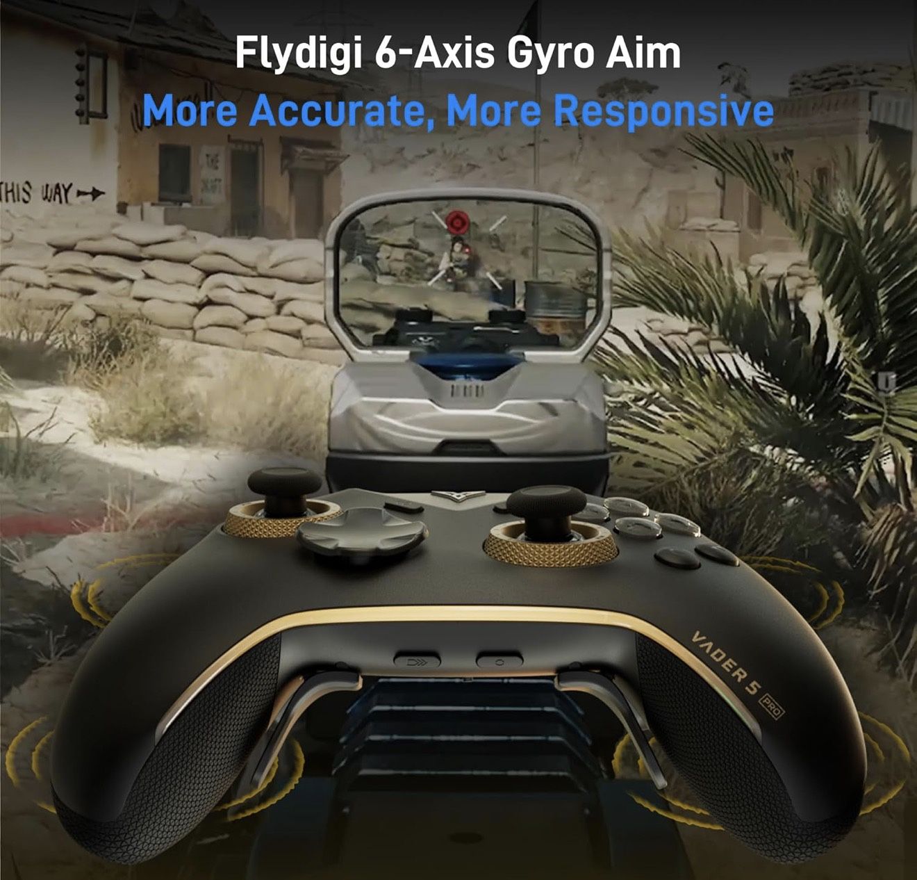 FLYDIGI Vader 5 Pro PC Controller, FORCEFLEX Joysticks, 3ms Ultra-Low Latency, FORCESWITCH Triggers, 8 Extra Buttons, Triggers & Grips Vibration, 1000