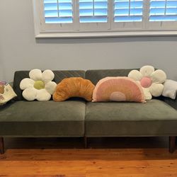 Green Velvet Couch/Futon