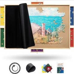 1500 Piece Rotating Puzzle Board Pro, 35" x 26", with 6x Drawers, Rubber Cover Mat, 360° Lasy Susan