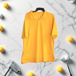 Nike Gold Tour Performance Dri Fit Gold Polo Shirt Men Size XL