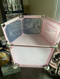 Pink Hexagonal Baby Play Yard