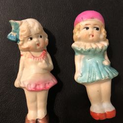 2 antique Japanese ceramic dolls that are about 2 inches in size $28 for BOTH