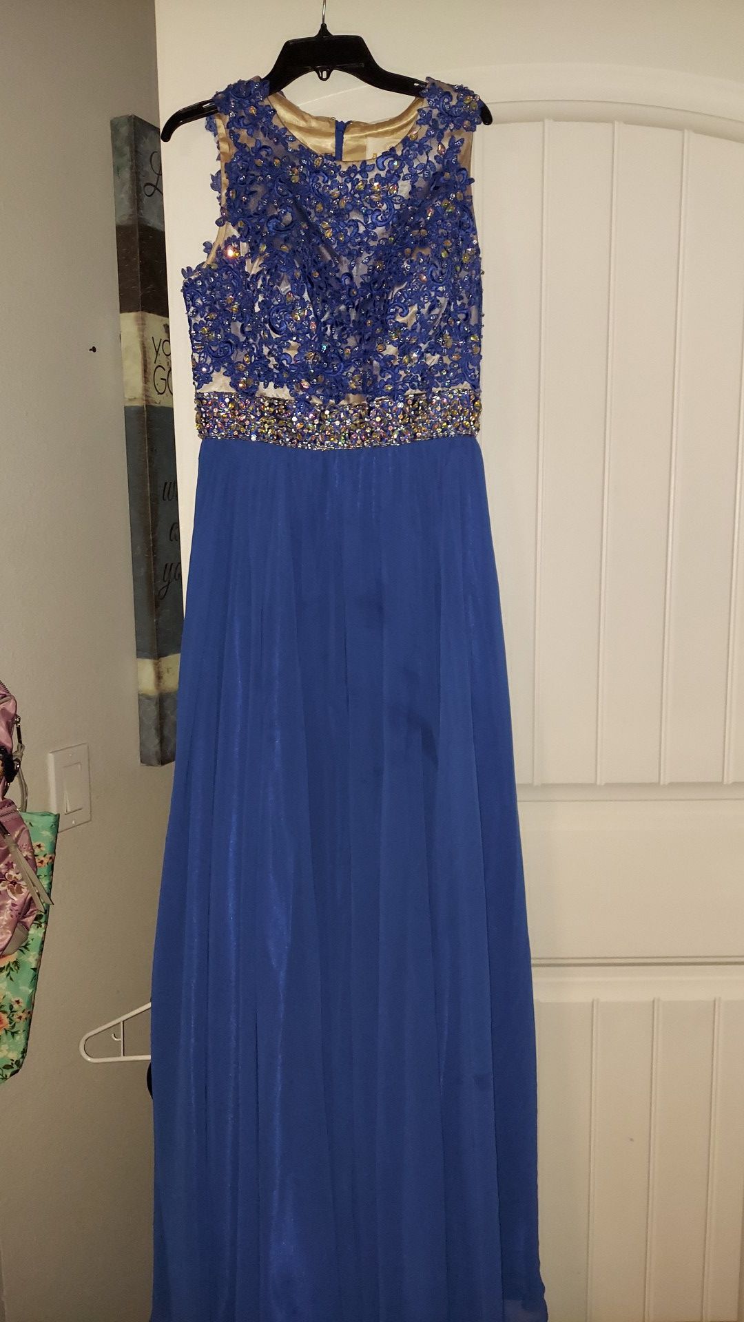 Blue small prom dress