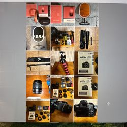 Wireless Headphones, Mirror, Canon EOS Rebel T6 Camera