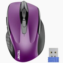 TECKNET Wireless Mouse, 2.4G Ergonomic Optical Mouse,