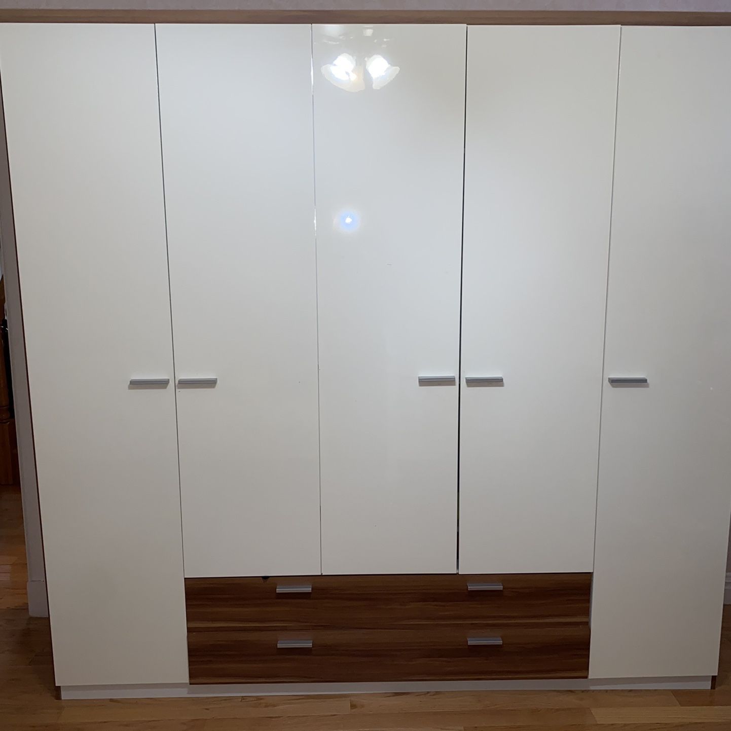 Big Bedroom Closet Italian Wardrobe White And Brown Good Condition