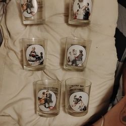Old Collectable Norman Rockwell Glasses 