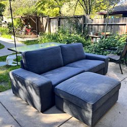 Free Delivery Kivik Grey Couch With Ottoman