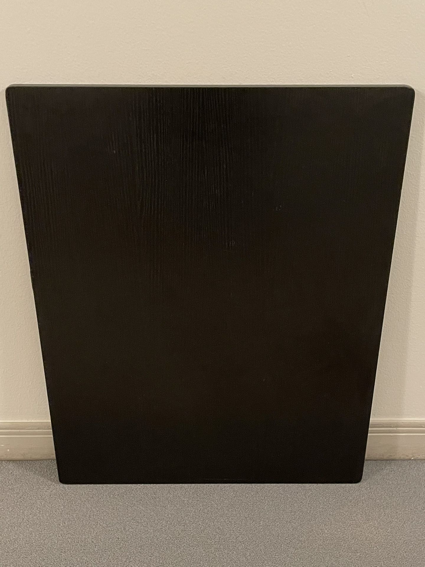 HEAVY (approx 10 lbs.) BLACK WOOD TABLETOP (31" x 24" x .75") - posted price is firm.