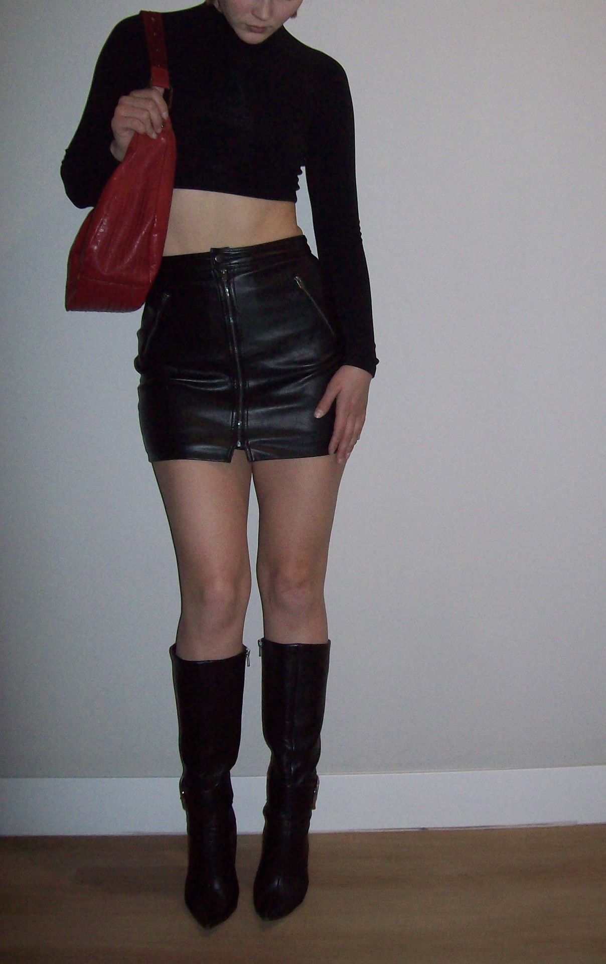 Hollister leather mini skirt; Size XS