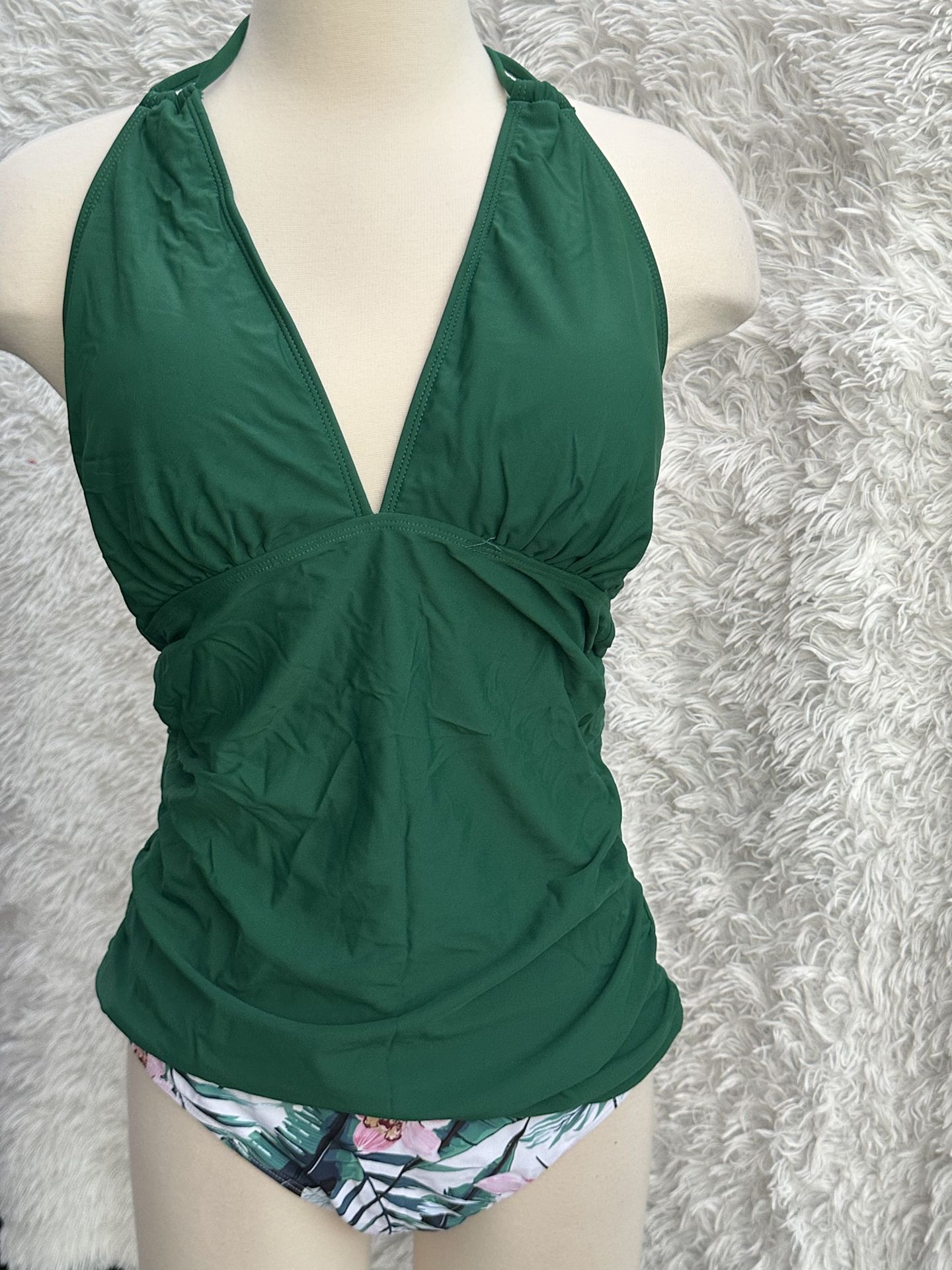 Green Halter Tankini two piece set size large