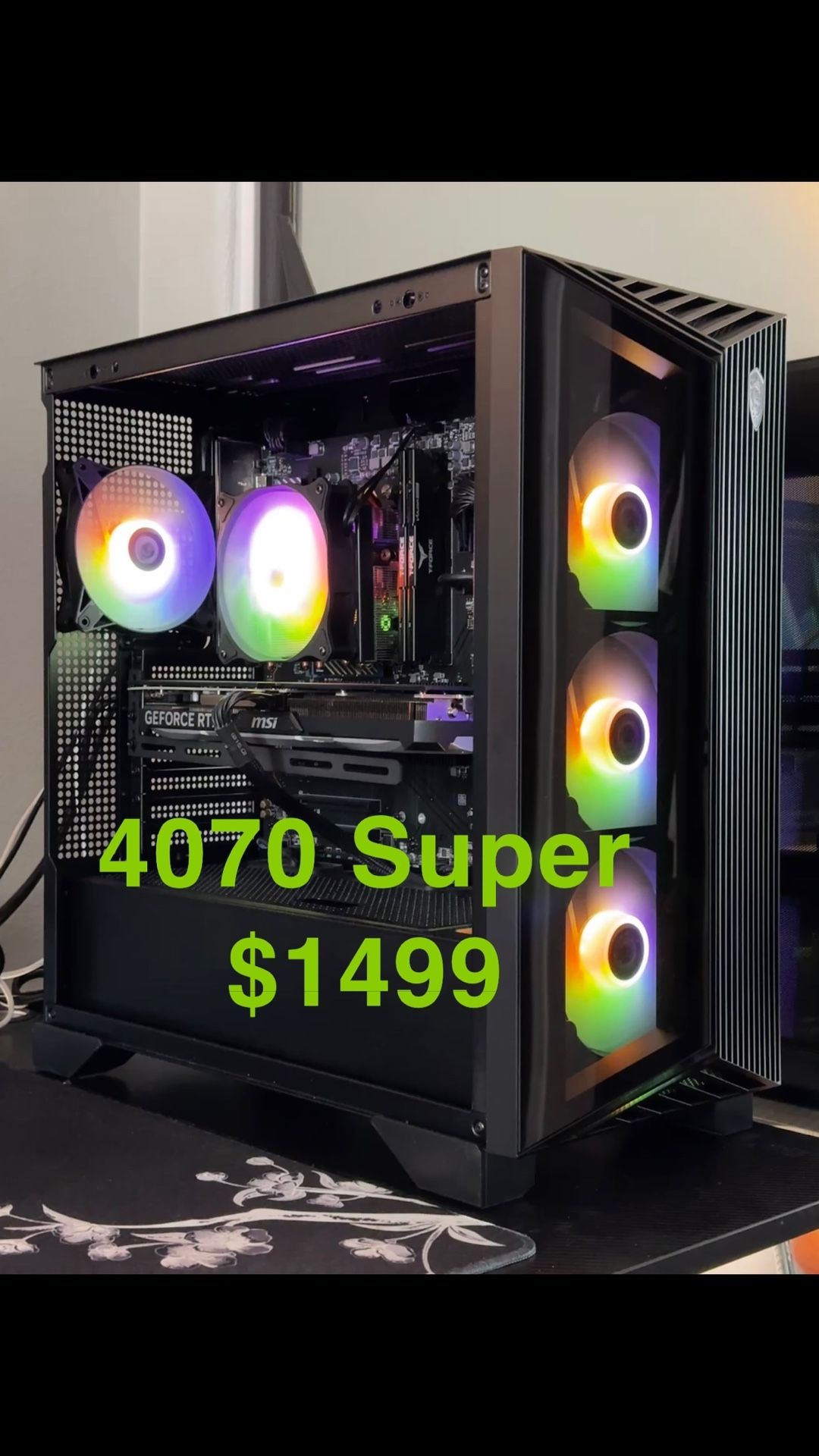 ♠️Black High end gaming pc ♠️MSI Aegis Z2 ♠️4070 Super♠️ - Amd R7-7700 - 16gb - 1tb ssd