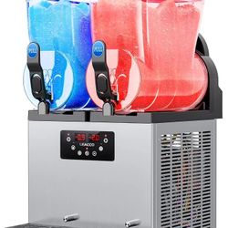Leacco Commercial Slushie Machine, Frozen Drink Margarita Machine Smoothie Slushy Maker Stainless Steel 30L