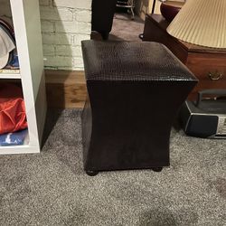 Modern Dark Brown Storage Ottoman Footstool 