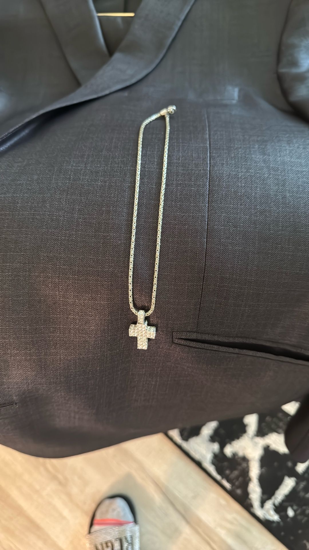 Sterling Silver And Zirconia Diamond Cross Necklace