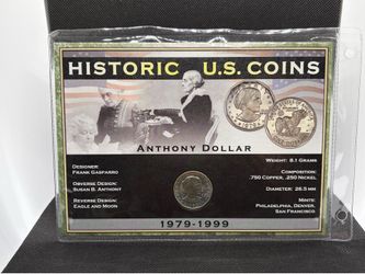 1979 Susan B. Anthony Dollar Coin w/ Historic Display Card & Sleeve