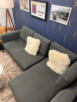 Gray Fabric Sectional Sofa
