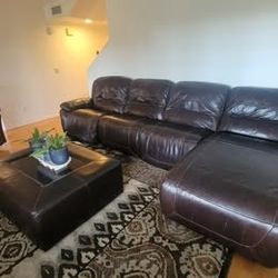 Genuine Leather Electric Reclining Sofa and chaise
