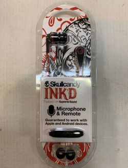 Skull candy inkโd authentic earbuds mic+Remote