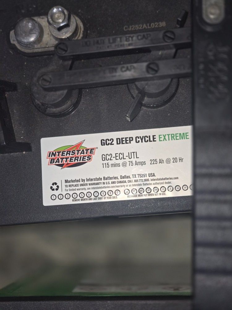 2 GC2 Deep Cycle Extreme 6v Batteries.