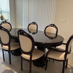 Italian Made Dining Table Six Chairs