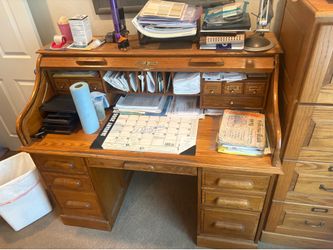 Desk and file cabinet