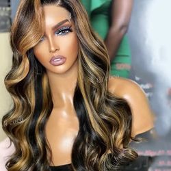 Blonde Highlight Wig Human Hair 13X4 13x6 Body Wave Lace Frontal Human Hair Wigs Glueless Preplucked Human Wigs Ready to Go