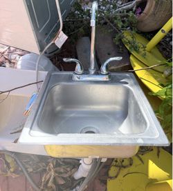 Stainless Steel Drop-In Sink with Faucet