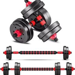 Adjustable Dumbbells & Barbell Set – 20LB Total Weight 🏋🏻