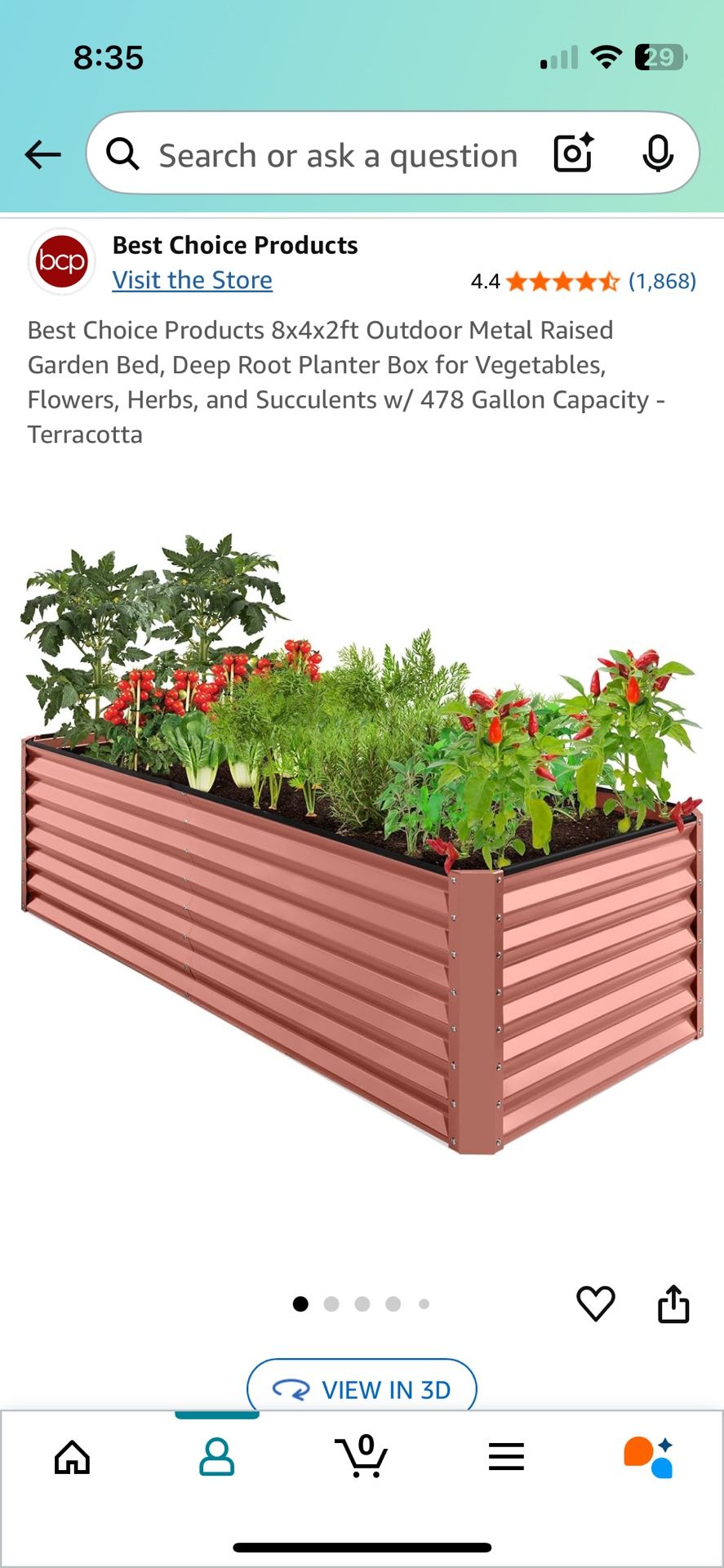 Two (2) Best Choice Products 8x4x2ft Outdoor Metal Raised Garden Beds