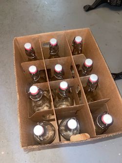 New glass corked bottles