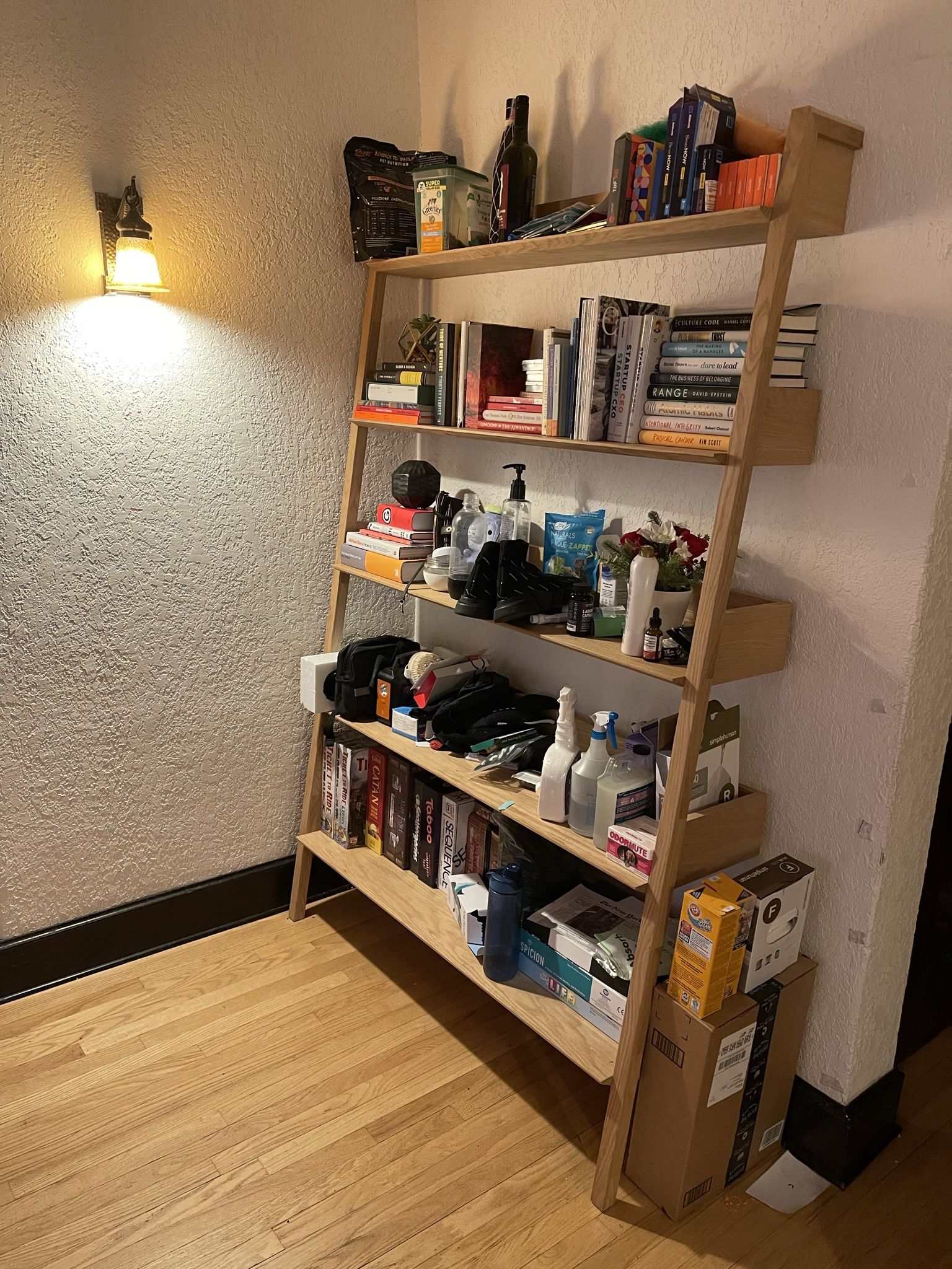 Fantol oak 2024 wide bookcase