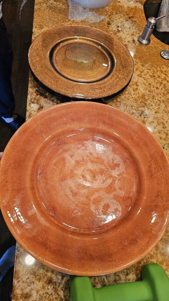 Crate and Barel copper gold Plates 