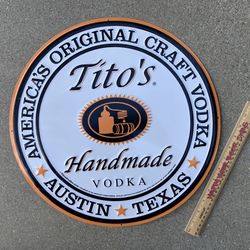 Tito’s Vodka metal beer bar tin sign 