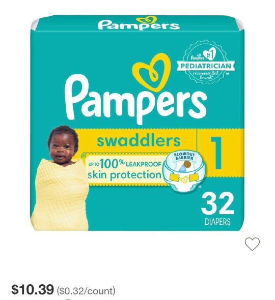 32 DIAPERS SIZE 1 