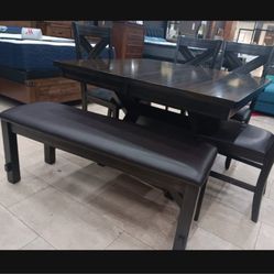 *Black Friday Weekend!!!*---Bold Kelly Dining Table Sets W/4 Chairs And Bench---Only $699!!!---Delivery And Available😎