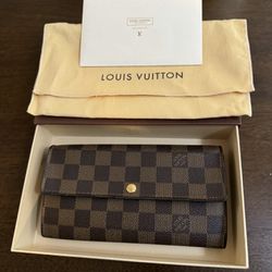 Louis Vuitton Damier Ebene Canvas Wallet With authenticity 