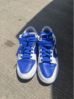 Blue and white dunks