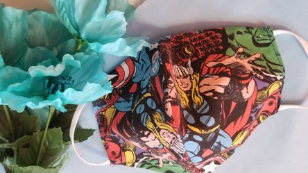 Face Mask Comics - Reversible - Adjustable Nose Wire - Filter Pocket