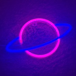 pink/blue saturn LED light