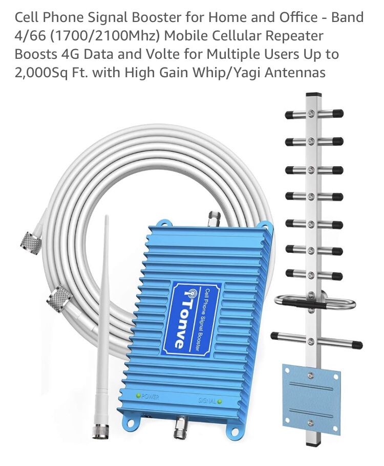 Cell Phone Signal Booster Bands 4/10/66 4G LTE, All Accessories