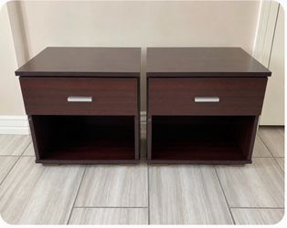Pair of dark brown side tables