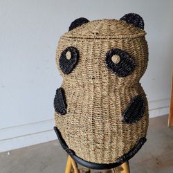 Wicker Panda Laundry Basket