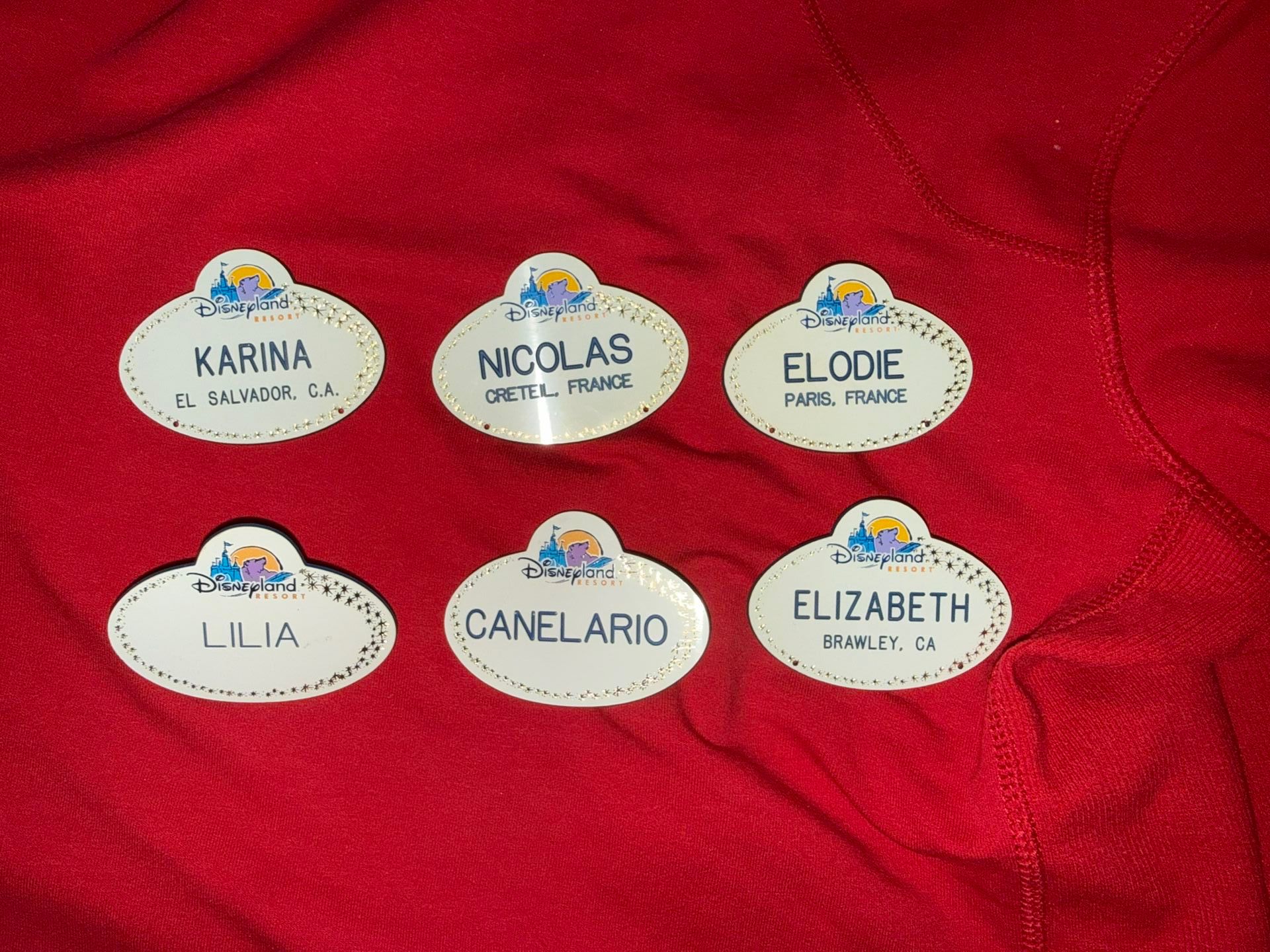 Vintage Disneyland Name Tags Six In Pristine Condition