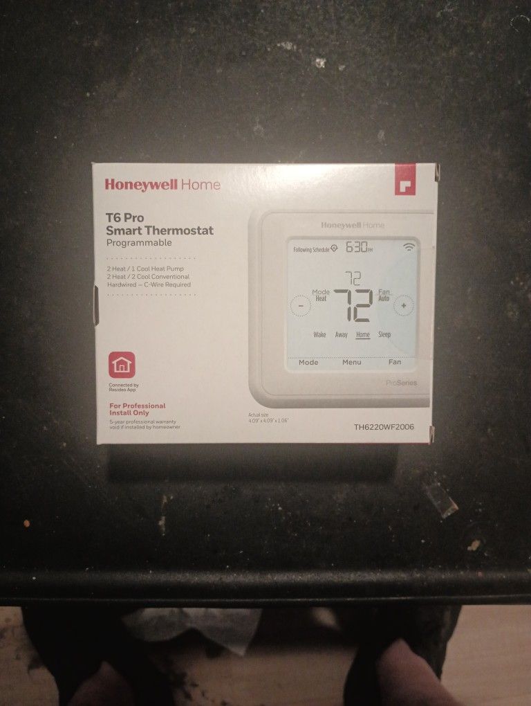 Honeywell Home T6 Pro Smart Thermostat Programmable Model Th6220wf2006, White,4.09 Inches By 4.09 Inches By 1.06 In