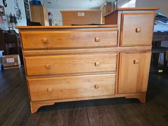 Solid wood changing table