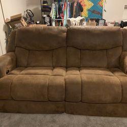 Brown Power Reclining Couch Set
